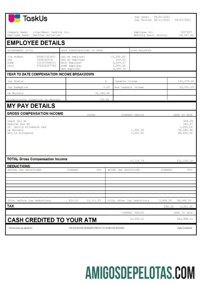 Realista Modelo de ganhos de tarefas TaskUs LizardBear em formatos Word e PDF.pdf, 2
